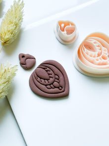 Polymer Clay Teardrop Cutter Set with Topper and Imprint Details