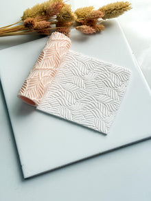 Leaf Wave Clay Emboss Roller: Polymer Clay Jewelry Texture - 8cm