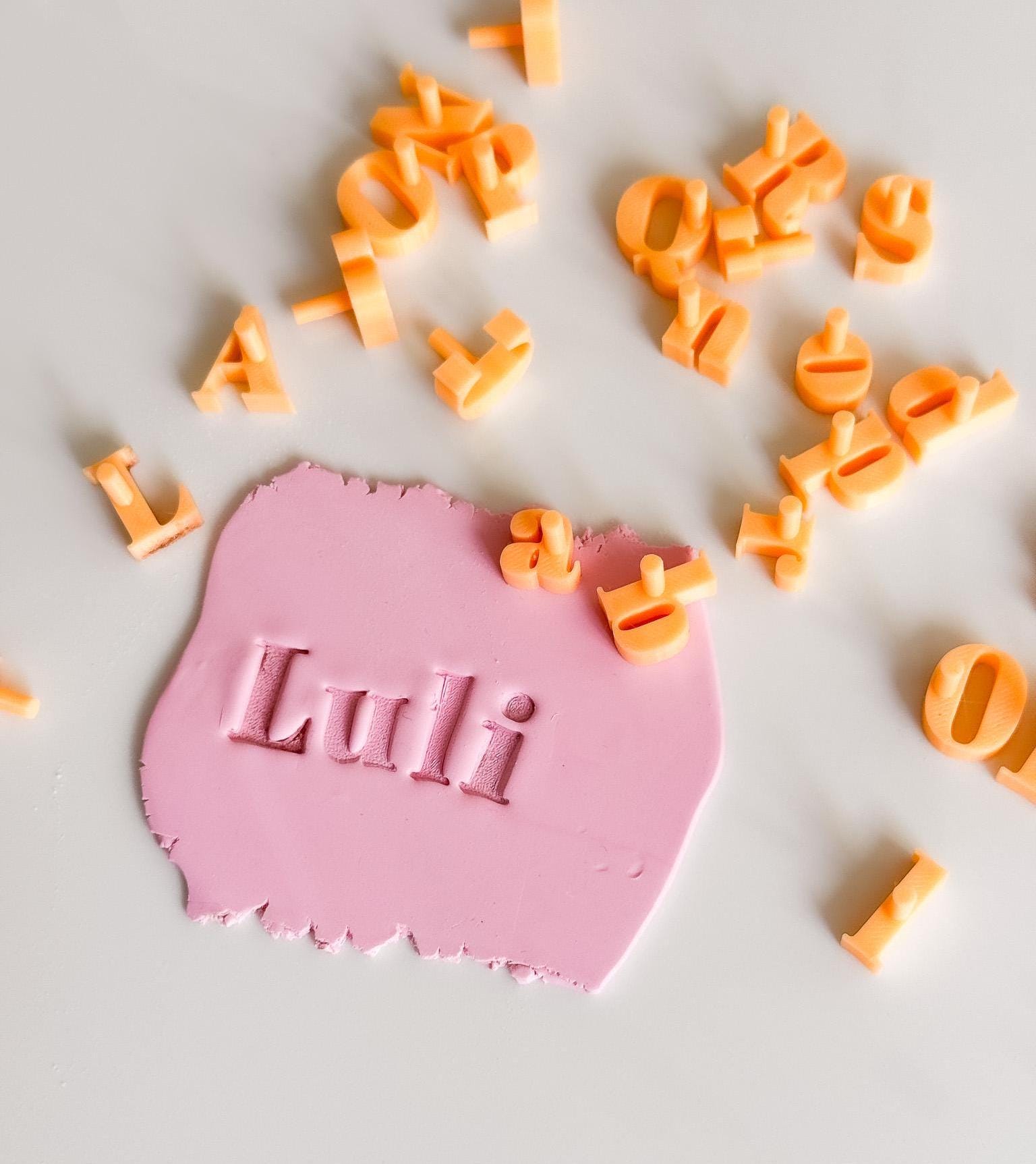 Handle Letter Stamp Set: Polymer Clay, Pottery, Soap