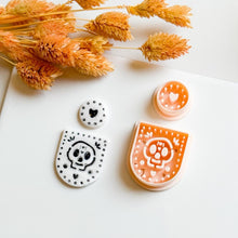 Sugar Skull Cutter Set: Polymer Clay Jewelry Mold, Halloween Heart Topper