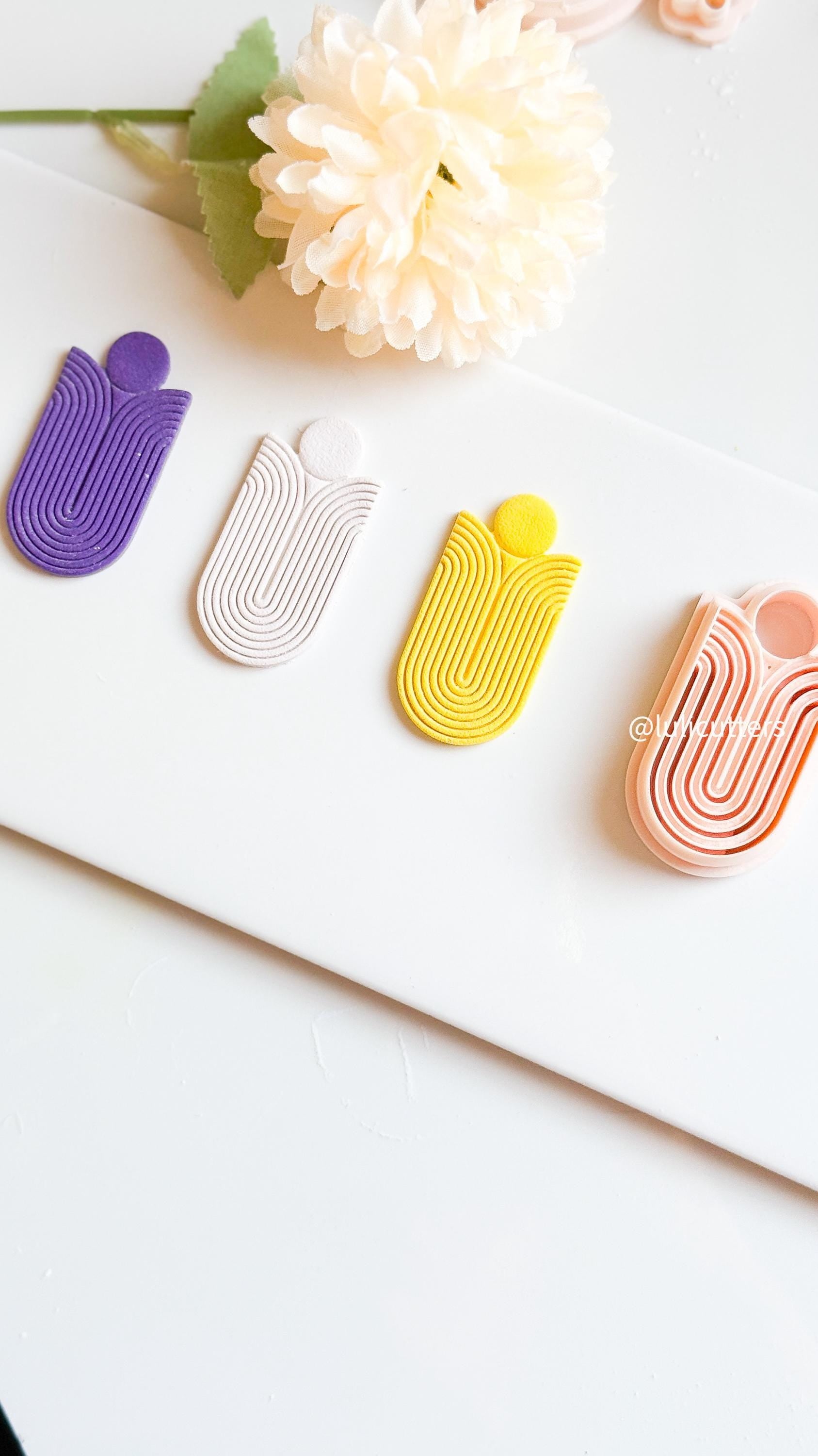 Boho Layered Arch Polymer Clay Cutter Modern Geometric Earring Cutter with Stacked Details