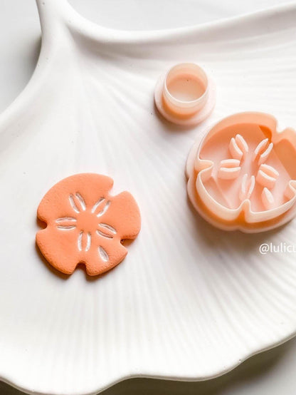 Sand Dollar Clay Earring Cutter Set Includes Base Shape + Circle Topper