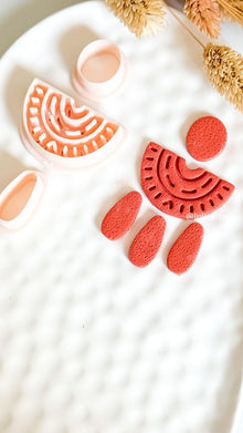 Boho Arch Clay Earring Cutter Set Circle Top with Half Arch and Drops