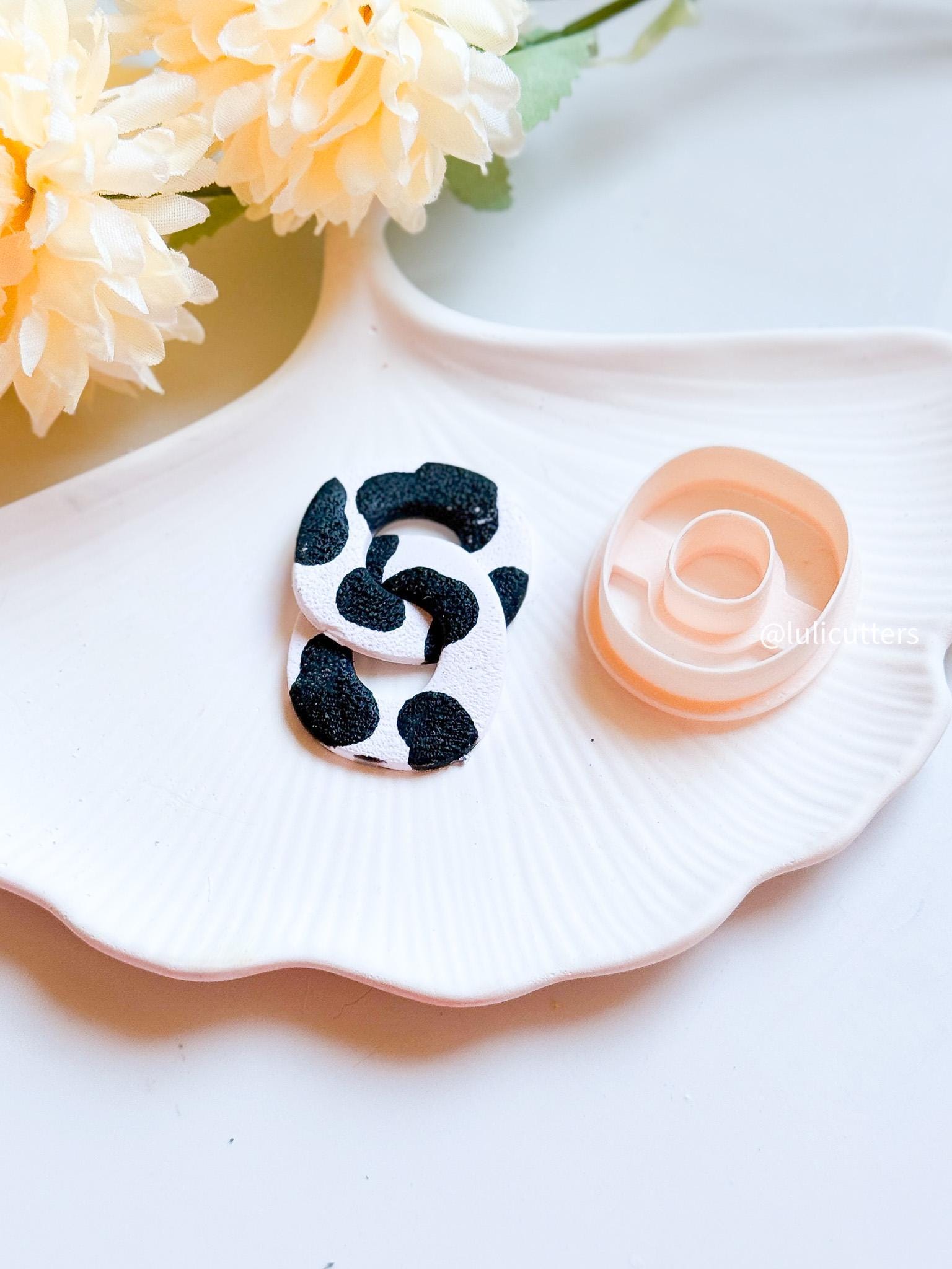 Cow Print Polymer Clay Cutter Animal Pattern Spot Shapes for Earrings, Jewelry, Crafts
