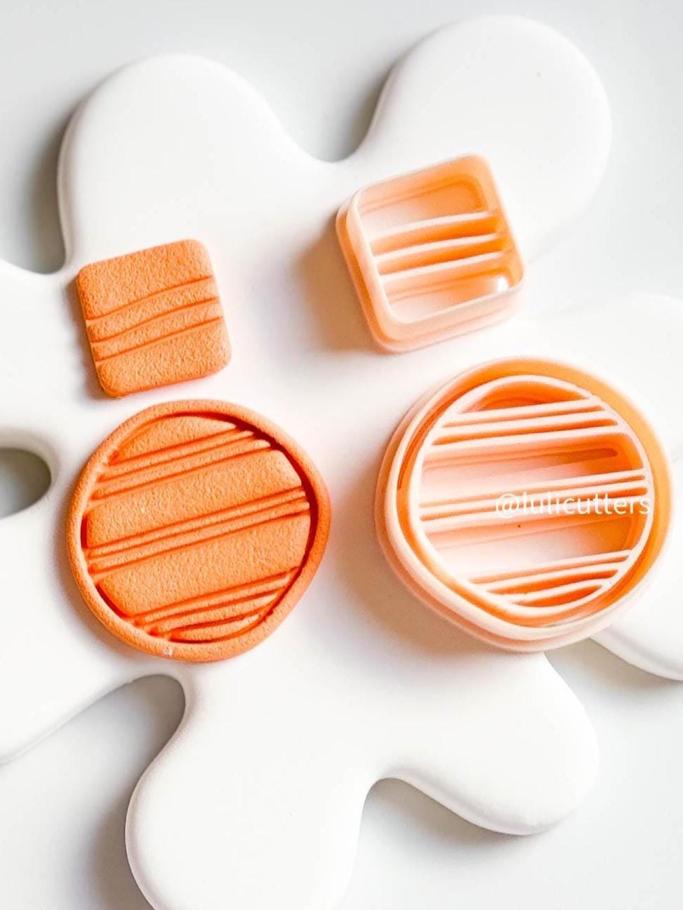 Geometric Polymer Clay Cutter Set: Organic Rounded Imprint Earring Tool