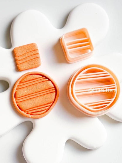 Geometric Polymer Clay Cutter Set: Organic Rounded Imprint Earring Tool