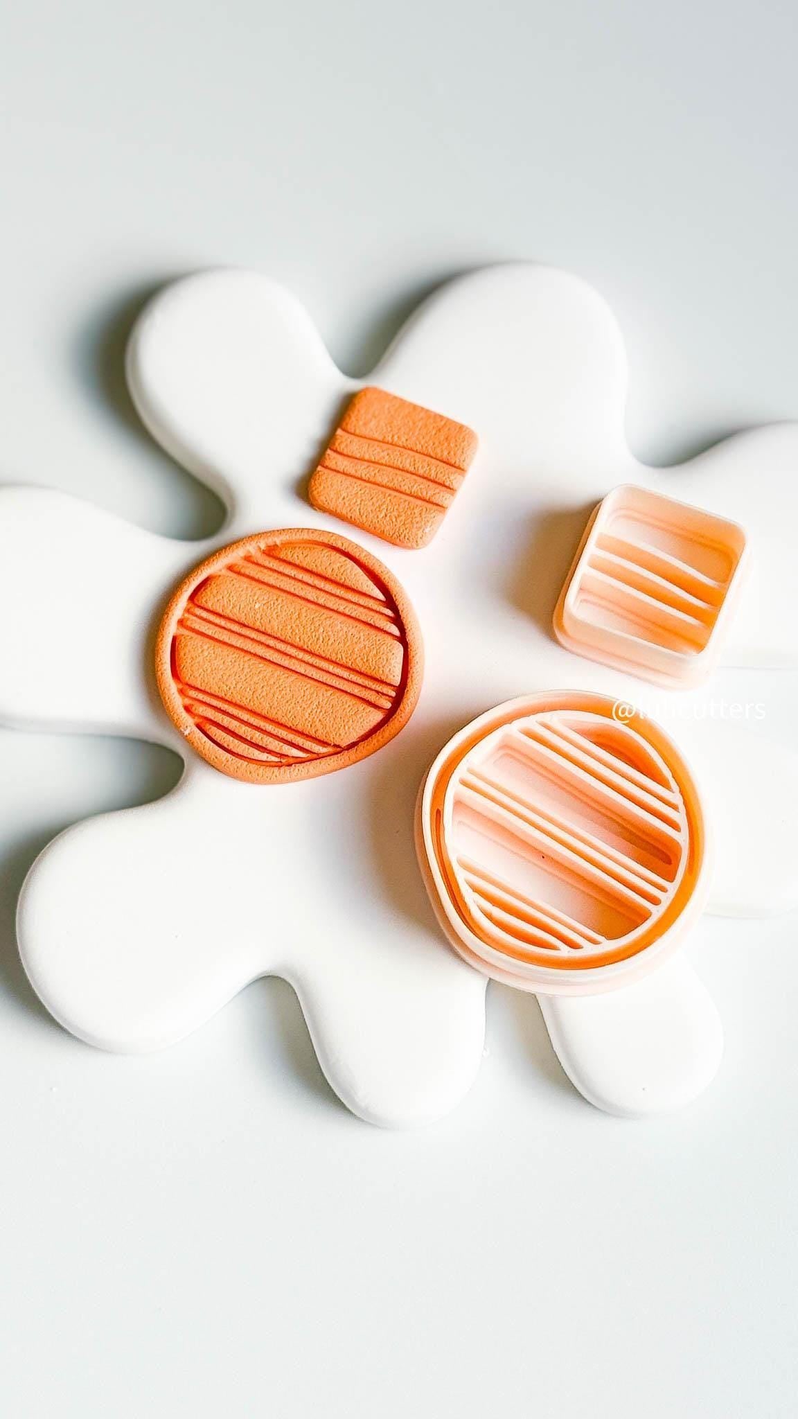 Geometric Polymer Clay Cutter Set: Organic Rounded Imprint Earring Tool