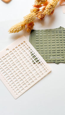 Geometric Grid Stencil for Polymer Clay: Earring & Jewelry Texture Template