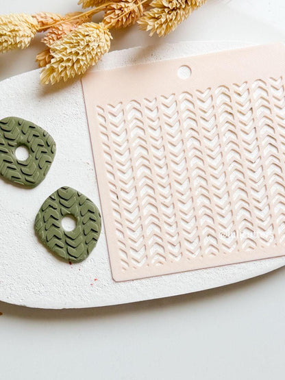 Geometric Grid Stencil for Polymer Clay: Earring & Jewelry Texture Template