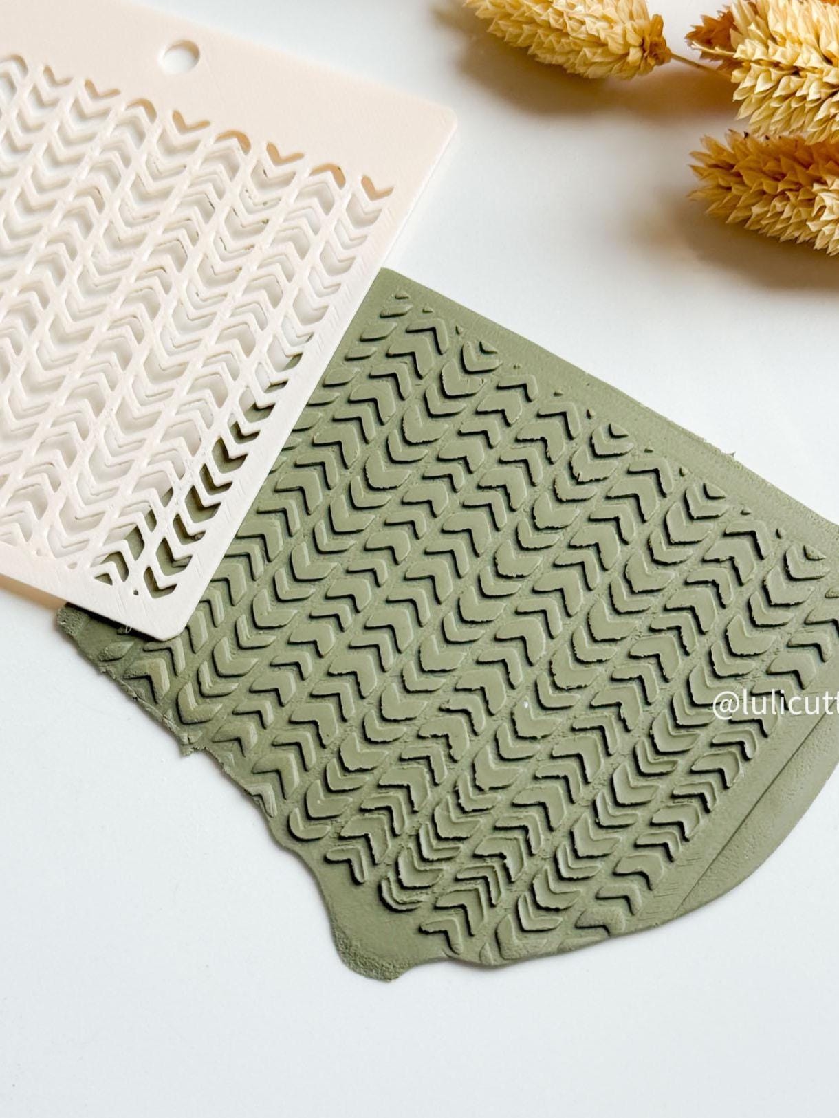 Geometric Grid Stencil for Polymer Clay: Earring & Jewelry Texture Template