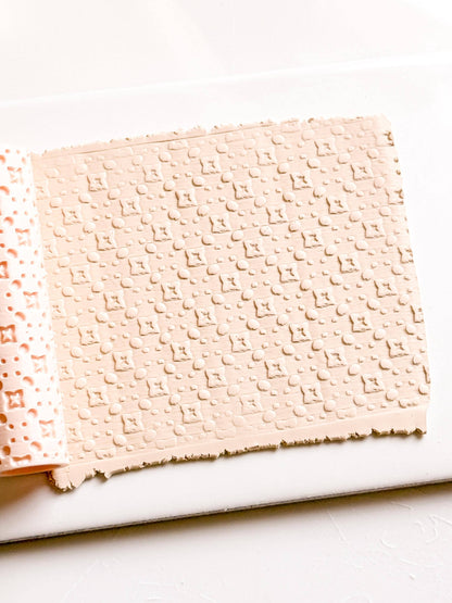 Stars and Dots Embosser Roller for Polymer Clay Geometric Texture Tool