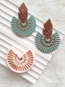 Sunburst Fan Polymer Clay Earring Cutter: Boho Tribal Jewelry Tool