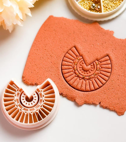 Sunburst Fan Polymer Clay Earring Cutter: Boho Tribal Jewelry Tool