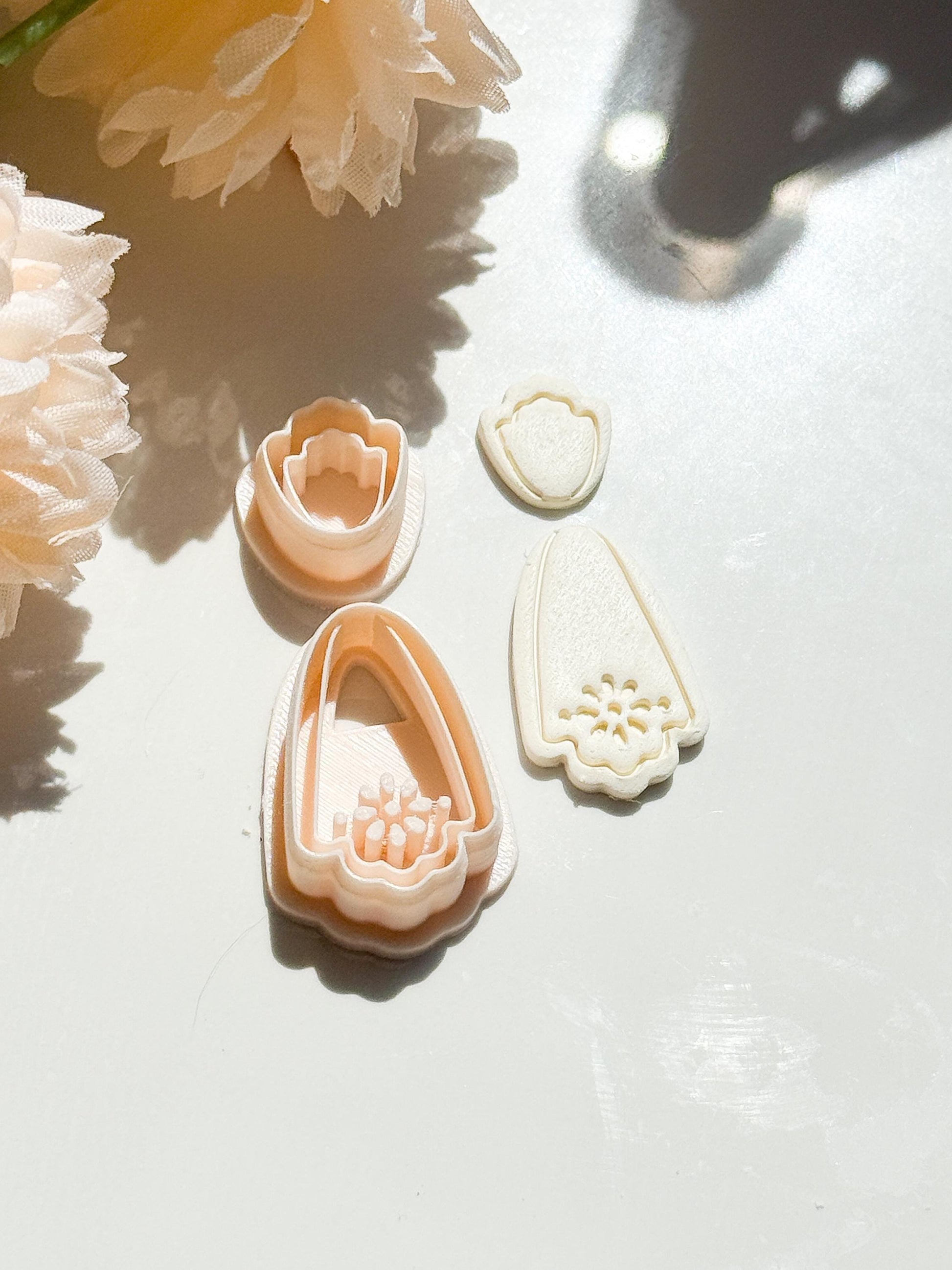 Tulip Polymer Clay Cutter Set: Floral Dangle Earring Cutters