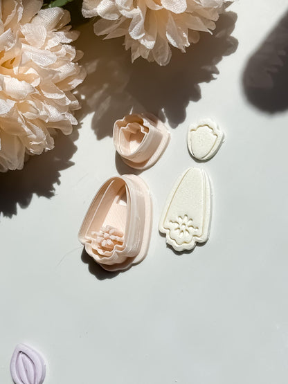Tulip Polymer Clay Cutter Set: Floral Dangle Earring Cutters