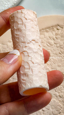 Floral Garden Texture Roller: Polymer Clay Imprint Tool