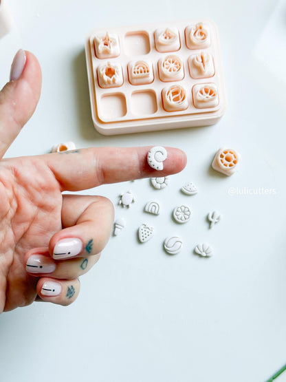 Mini Summer Clay Cutter Set: 12mm Beach Charms, Earring Cutters
