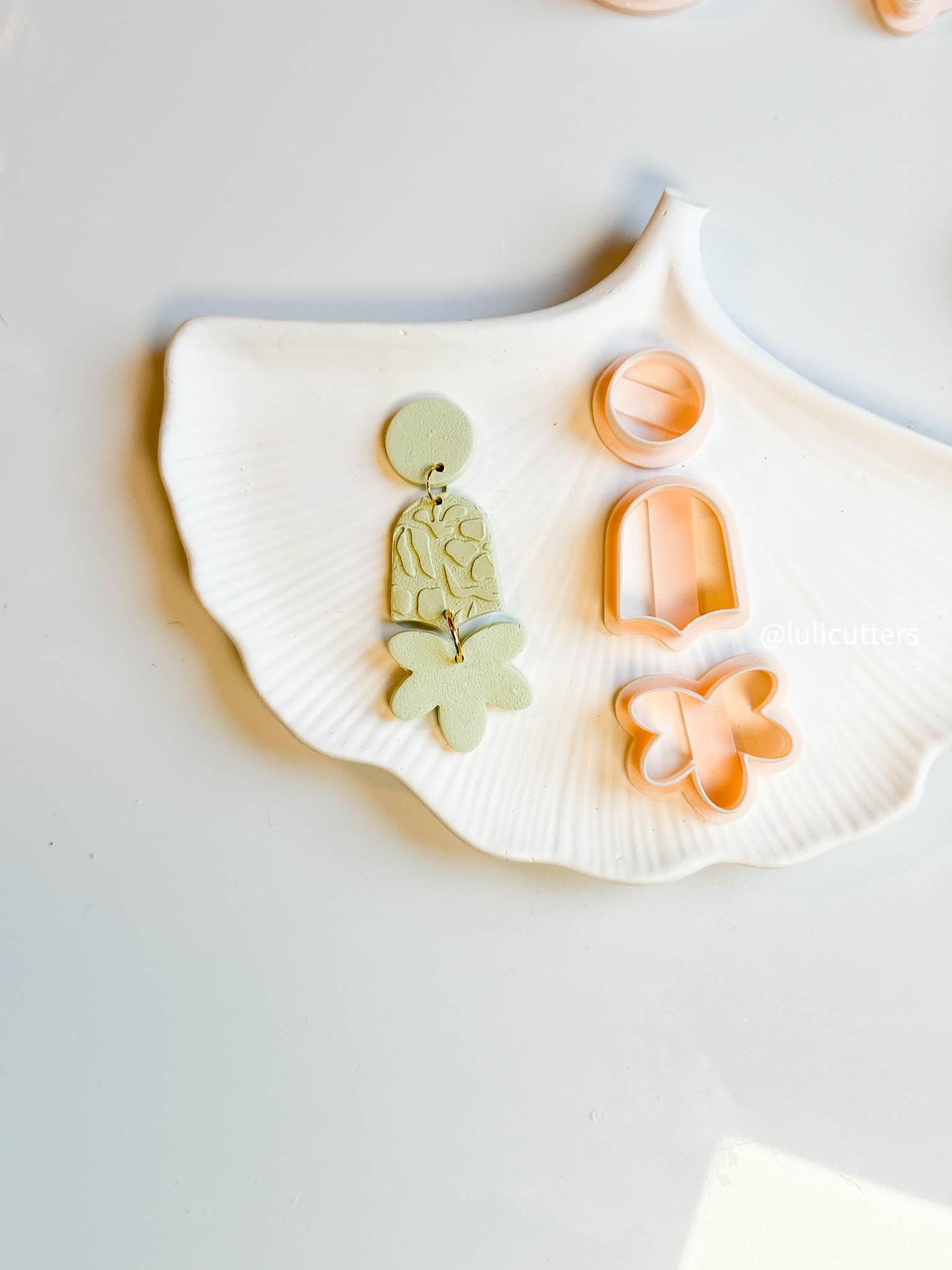 Playful Petal Earring Cutter Set Includes 3 Shapes - for Polymer Clay Jewelry