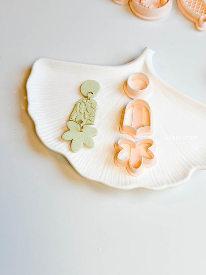 Playful Petal Earring Cutter Set Includes 3 Shapes - for Polymer Clay Jewelry