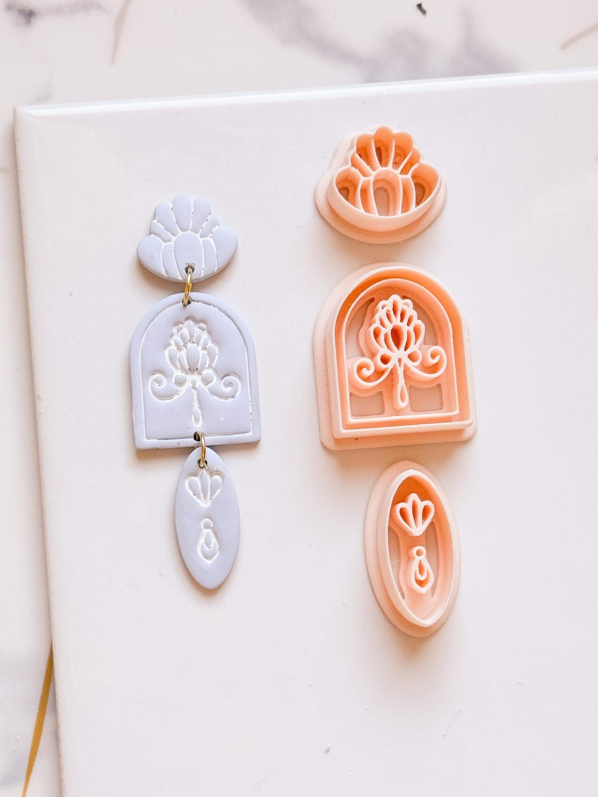 Arch Floral Polymer Clay Cutter Set Boho Window Earring Shapes