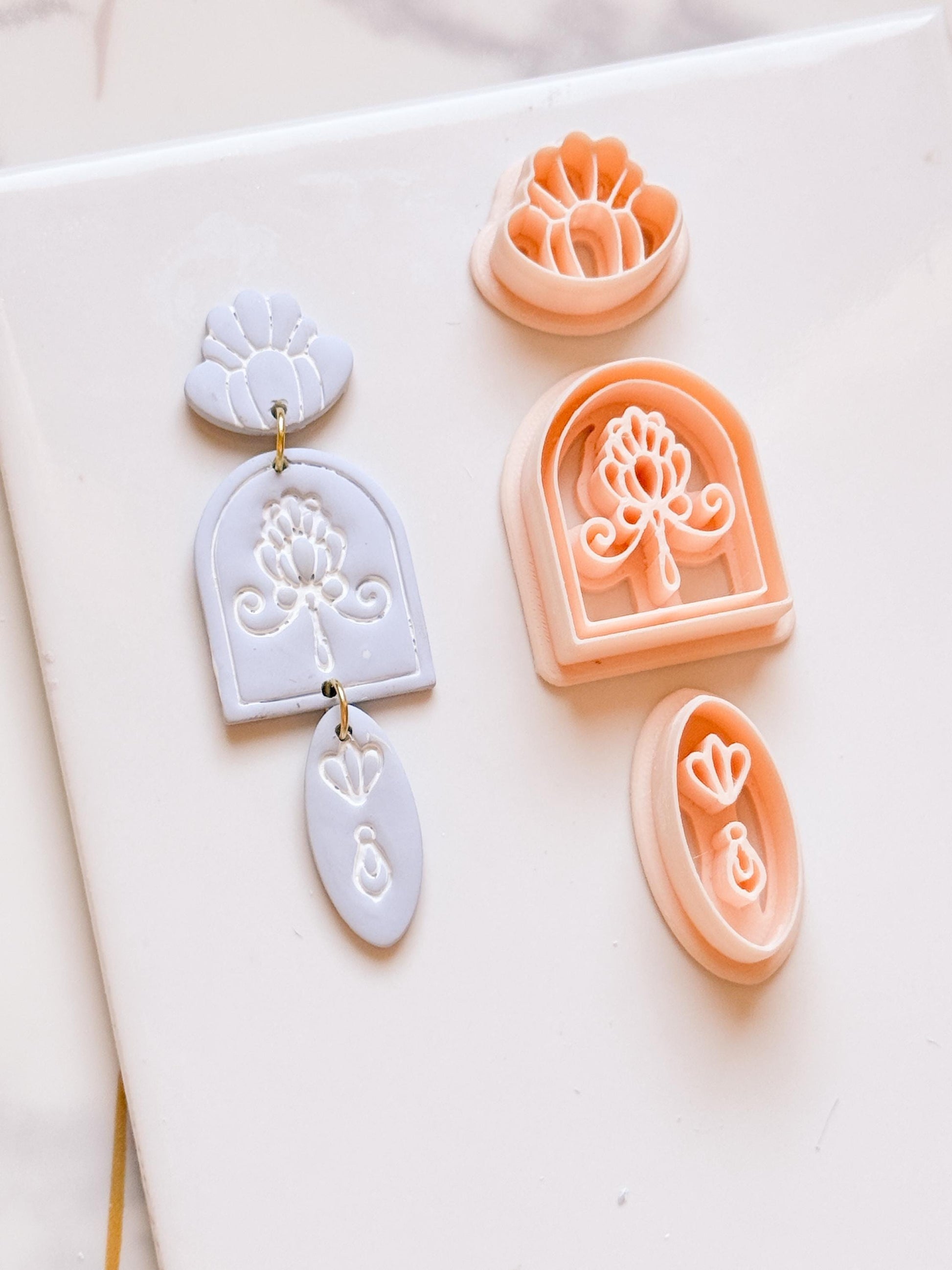 Arch Floral Polymer Clay Cutter Set Boho Window Earring Shapes