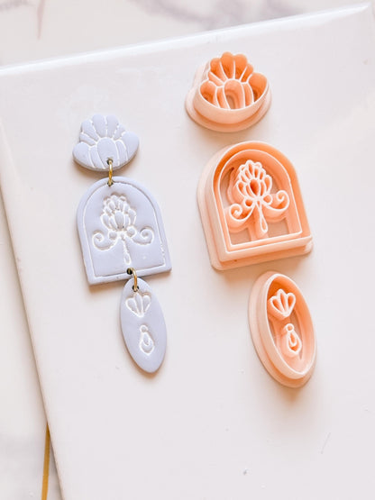Arch Floral Polymer Clay Cutter Set Boho Window Earring Shapes
