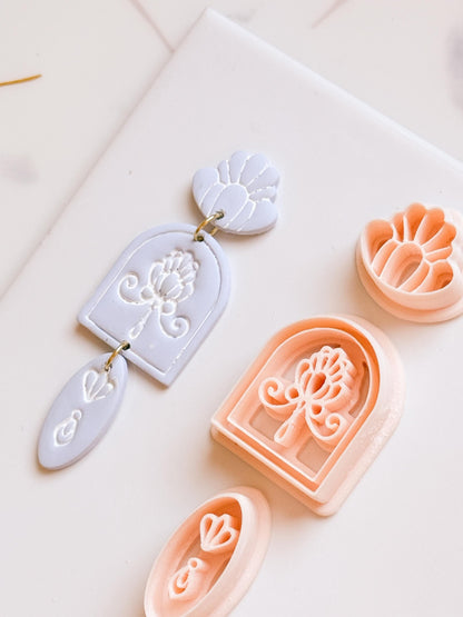Arch Floral Polymer Clay Cutter Set Boho Window Earring Shapes