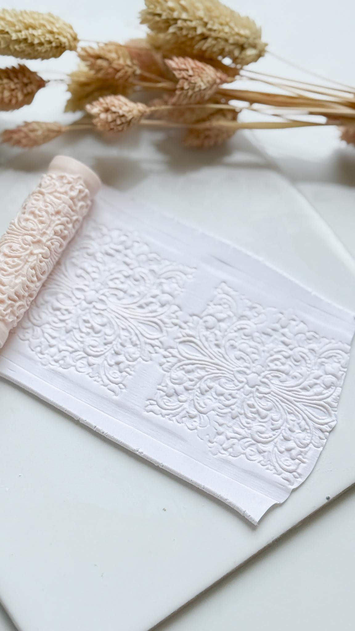 Vintage Scrollwork Polymer Clay Roller Embossing Texture Tool