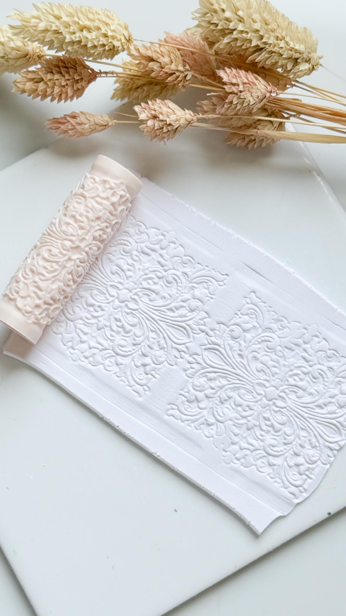 Vintage Scrollwork Polymer Clay Roller Embossing Texture Tool