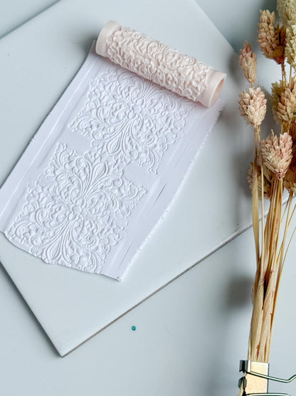 Vintage Scrollwork Polymer Clay Roller Embossing Texture Tool