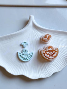 Folk Fan Floral Polymer Clay Cutter Imprint Earring Cutter