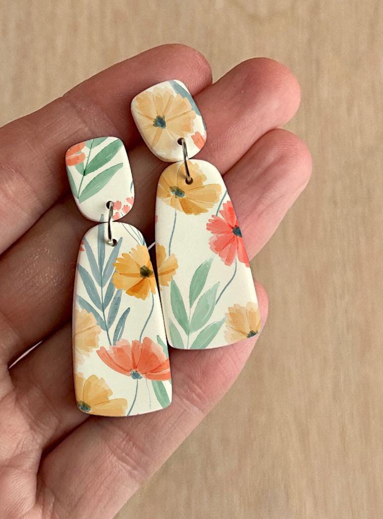 Floral Water Transfer Paper for Polymer Clay (9x14cm)