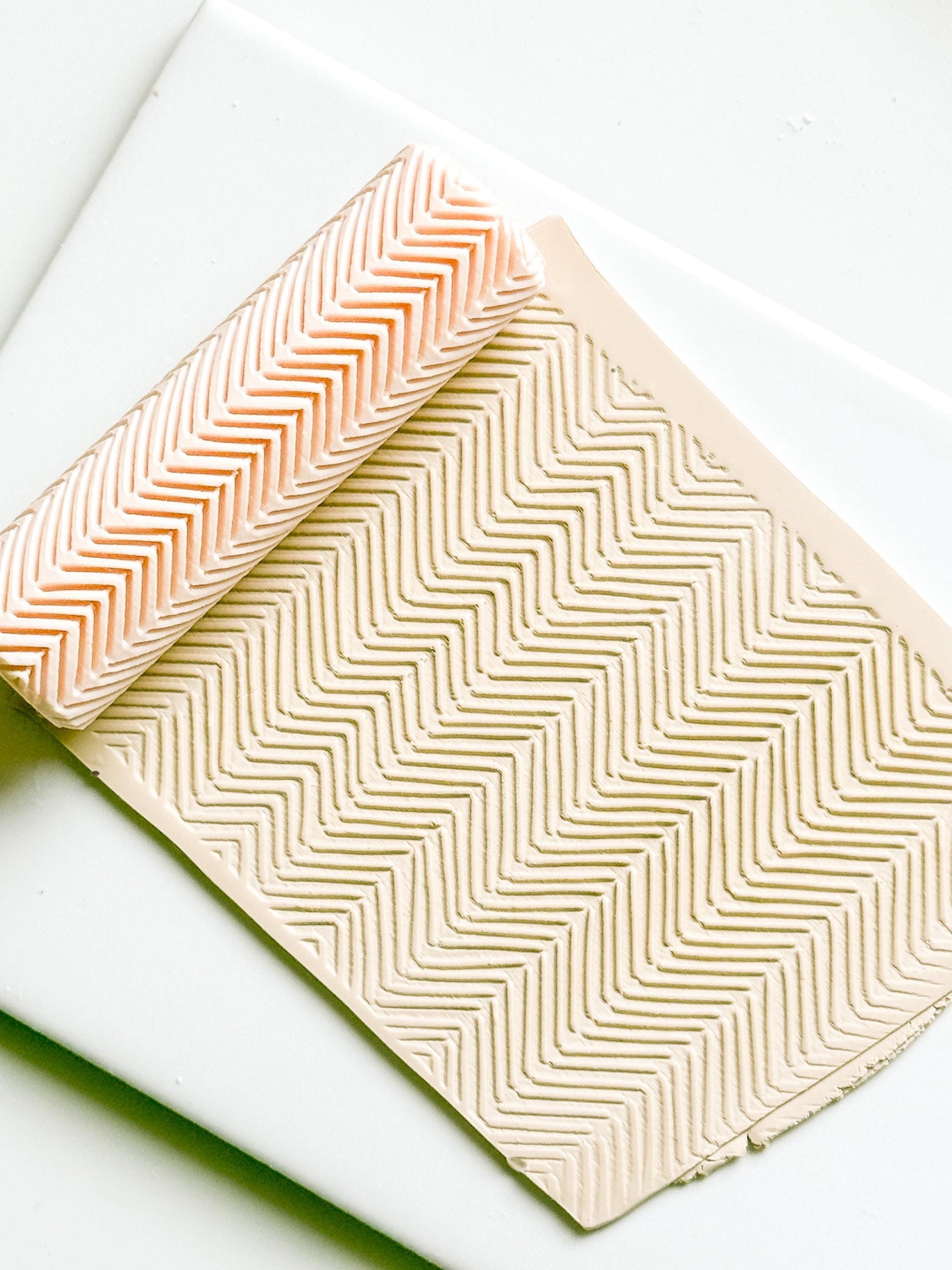 Chevron Embosser Roller for Polymer Clay Geometric Texture Tool