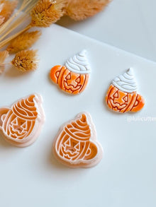 Pumpkin Mug Clay Cutter: Halloween Jack-O'-Lantern Earrings, Charms (30mm Tall)