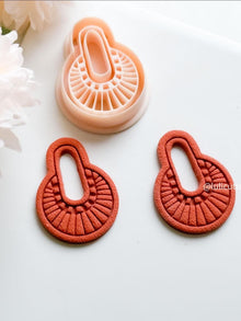 Boho Sunrise Cutter | Polymer Clay Earring Cutter with Imprint