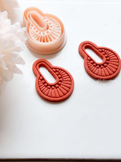 Boho Sunrise Cutter | Polymer Clay Earring Cutter with Imprint