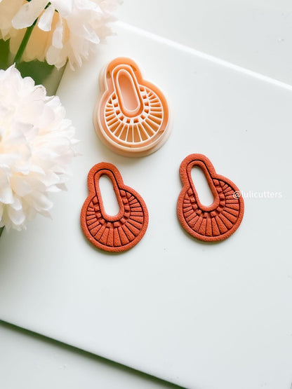 Boho Sunrise Cutter | Polymer Clay Earring Cutter with Imprint