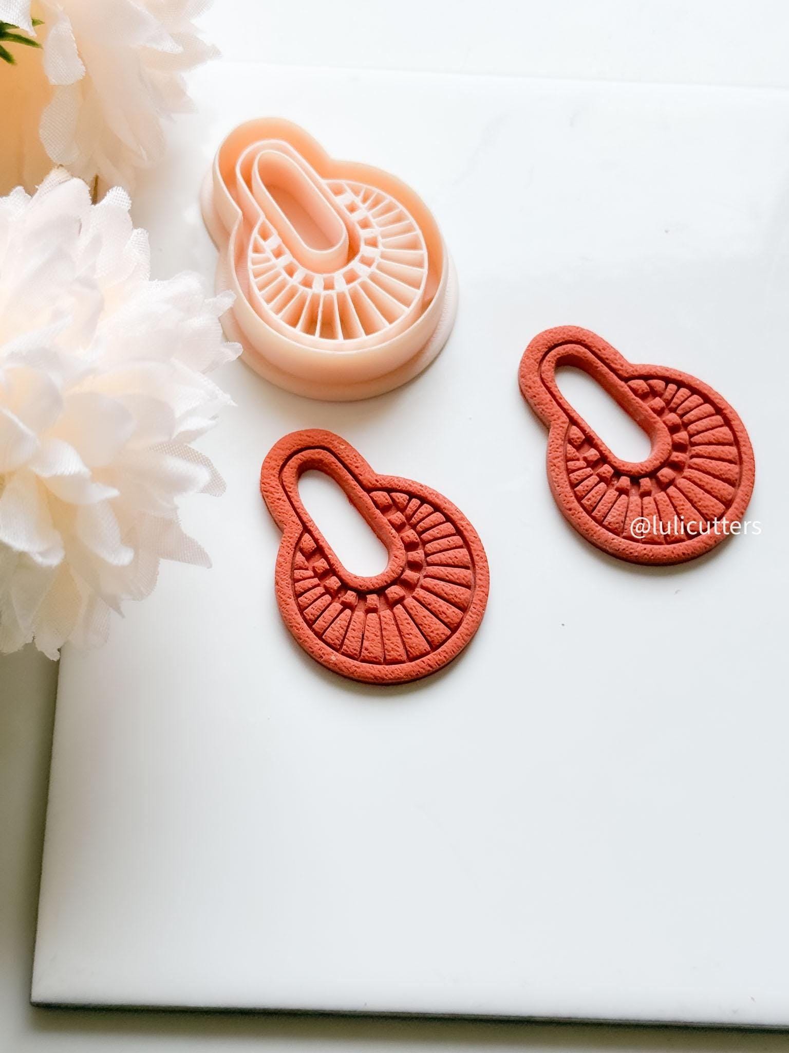 Boho Sunrise Cutter | Polymer Clay Earring Cutter with Imprint