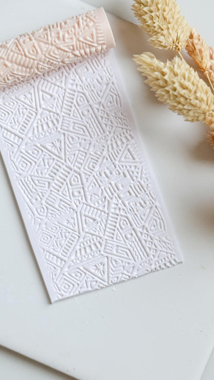 Abstract Geometric Polymer Clay Roller Embossing Texture Tool