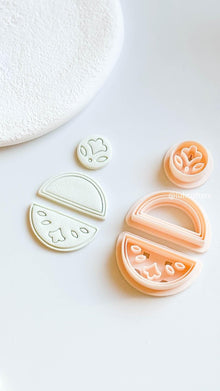 Folk Floral Clay Cutter Set Includes Imprint Circle Topper + 2 different Half Circle Base