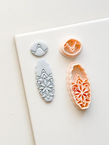 Oval Floral Polymer Clay Cutter Embossed Botanical Earring Shape
