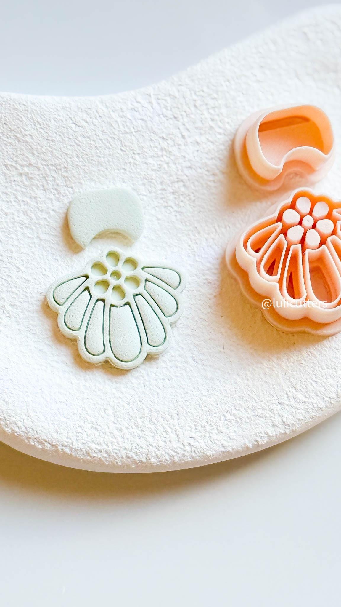Layered Flower Clay Cutter Set Includes Bloom Base + Curved Topper