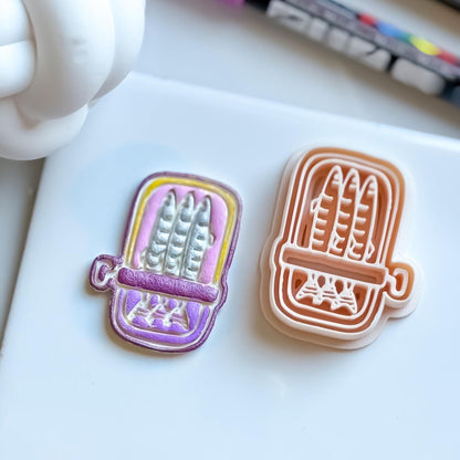 Sardine Can Polymer Clay Mold: Retro Food Earrings, Coastal Charms (41mm)