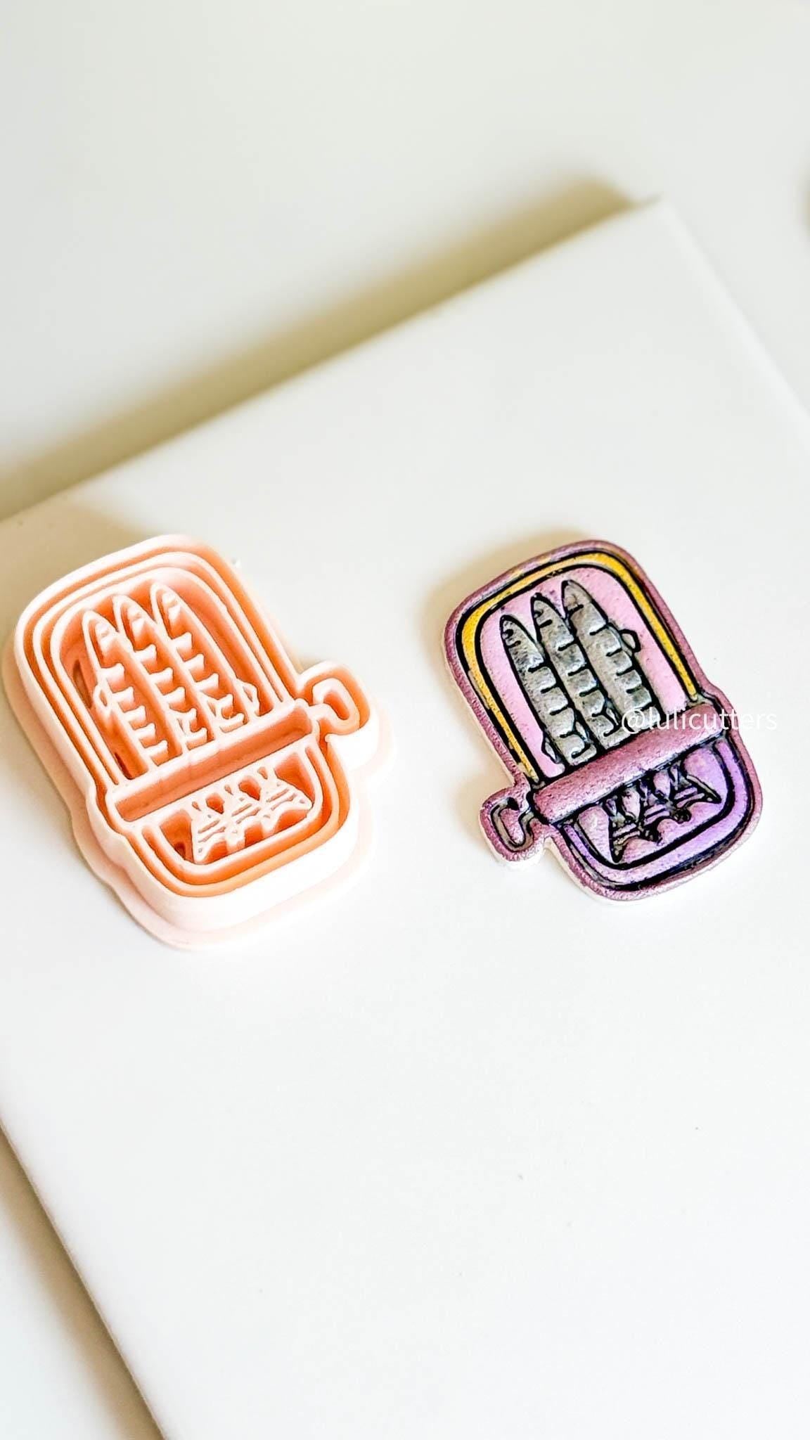 Sardine Can Polymer Clay Mold: Retro Food Earrings, Coastal Charms (41mm)