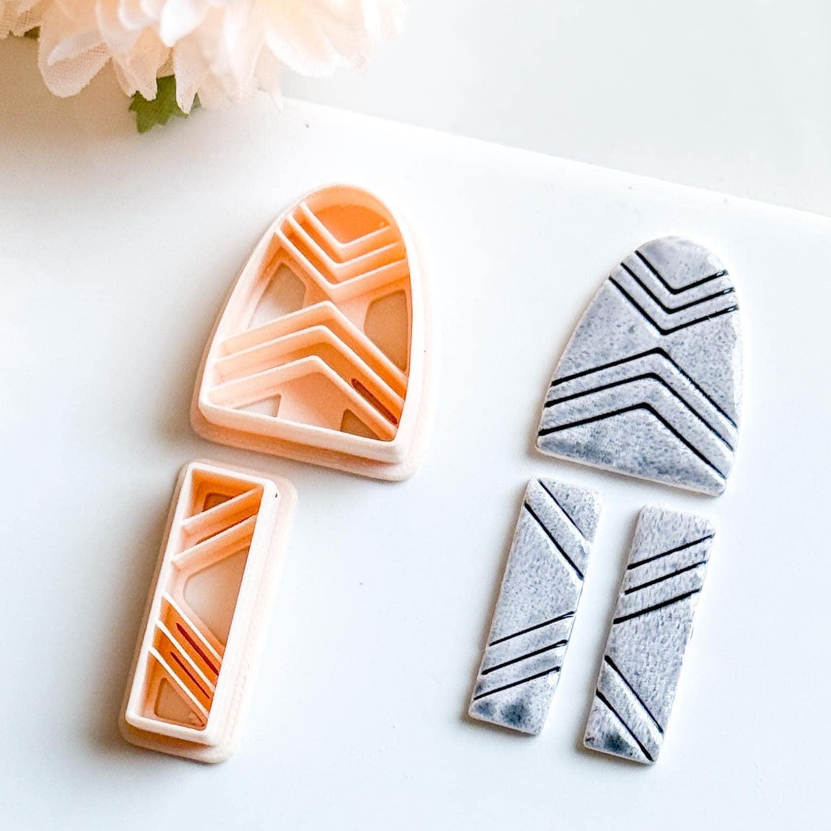 Modern Arch Clay Earring Cutter Set: Geometric Polymer Clay Tool