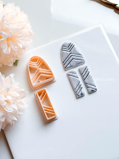 Modern Arch Clay Earring Cutter Set: Geometric Polymer Clay Tool