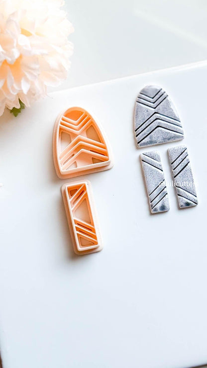 Modern Arch Clay Earring Cutter Set: Geometric Polymer Clay Tool