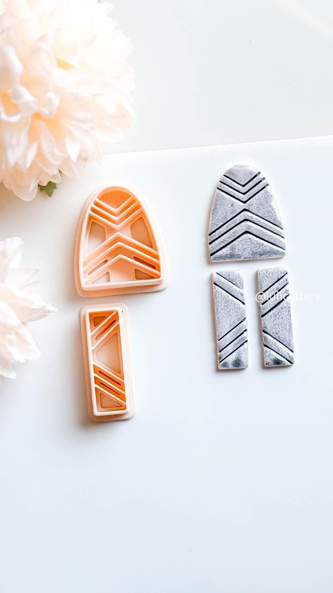 Modern Arch Clay Earring Cutter Set: Geometric Polymer Clay Tool