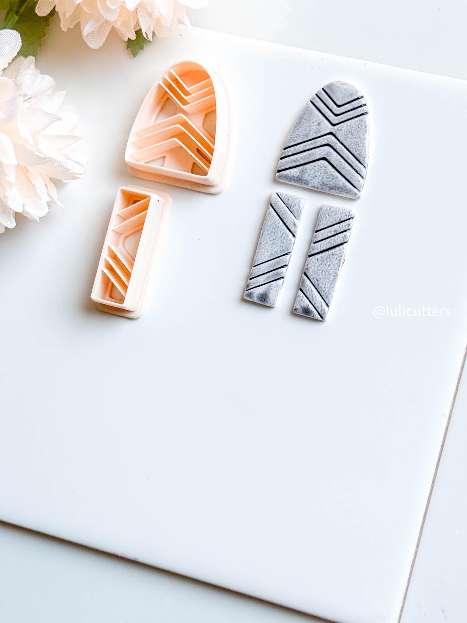 Modern Arch Clay Earring Cutter Set: Geometric Polymer Clay Tool