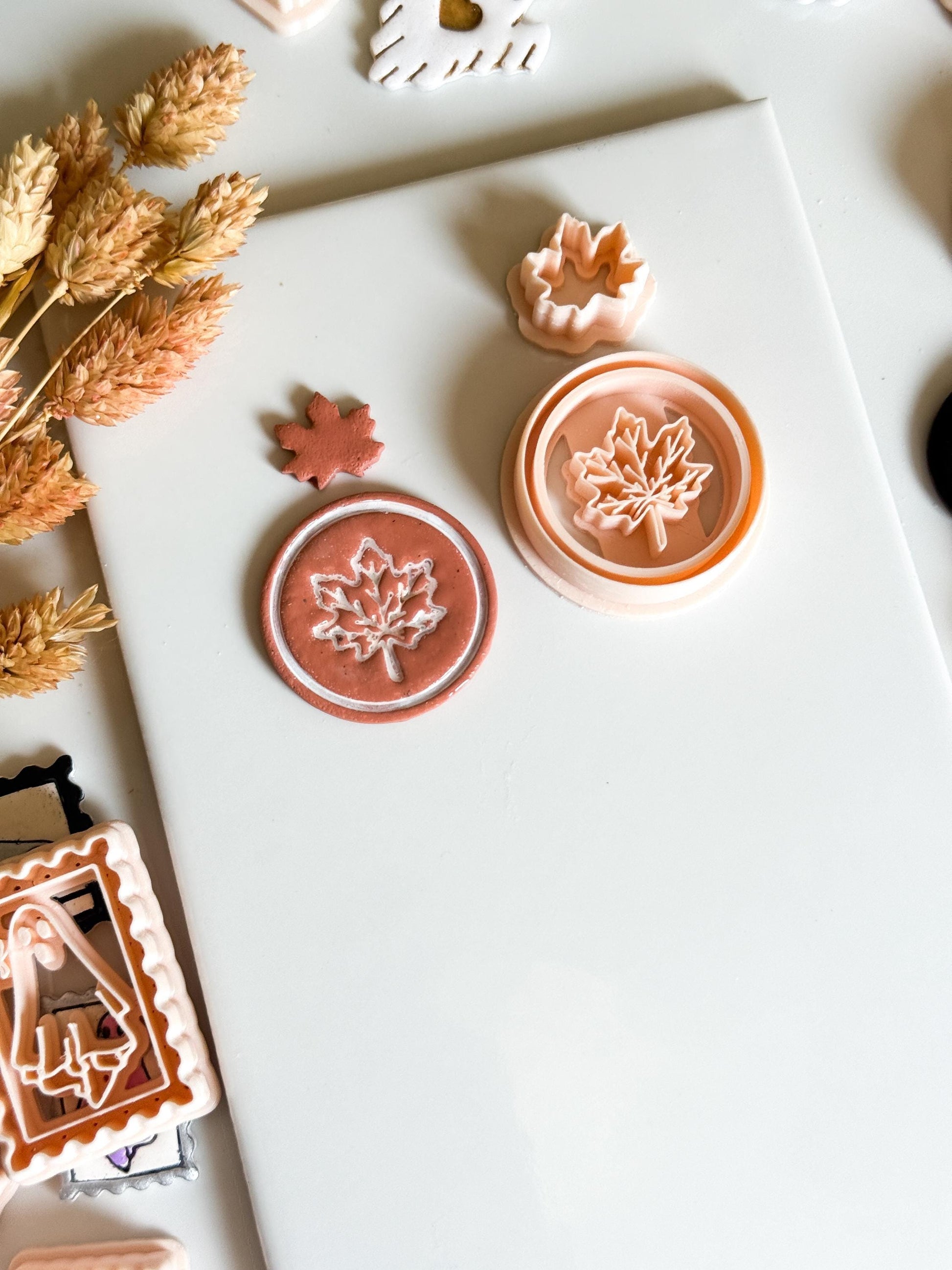 Maple Leaf Cutter Set: Polymer Clay Earring Mold, Autumn Design